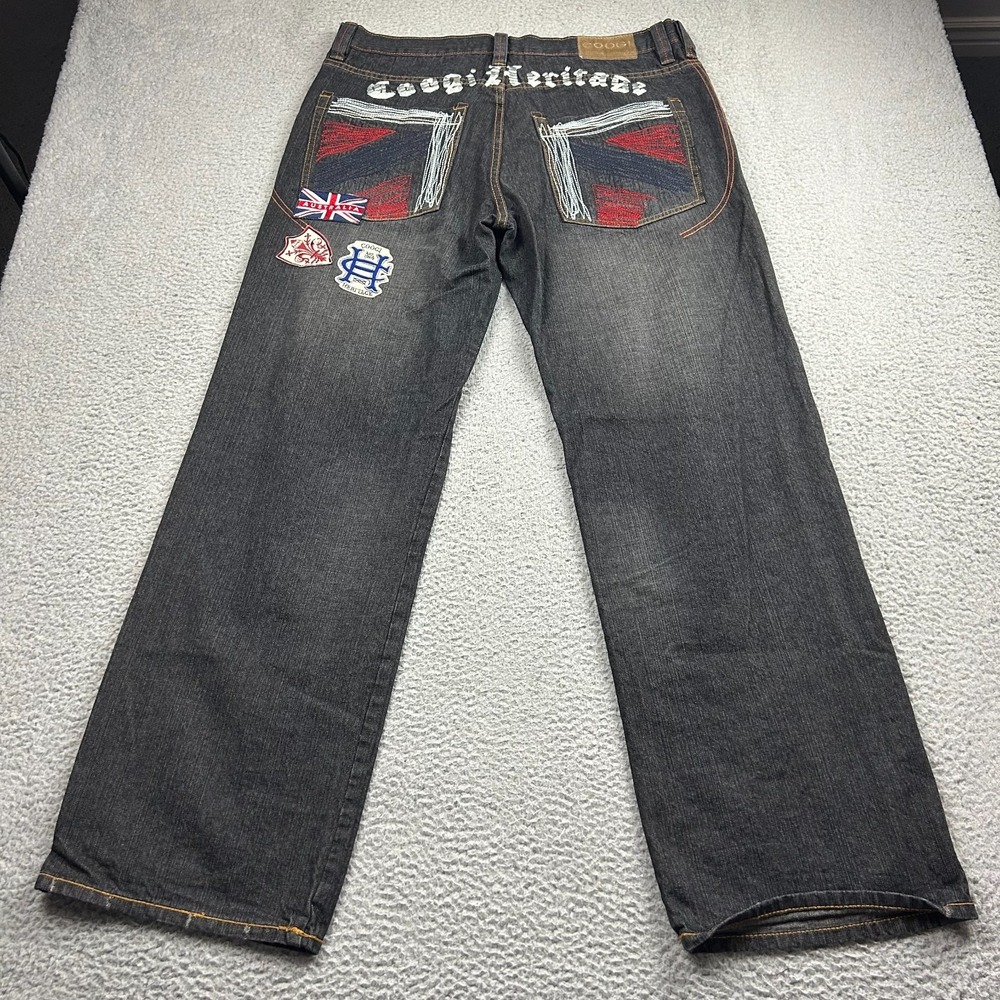 Coogie Heritage Jeans Mens 38x34 Baggy Patches Hip Hop Retro Y2K Street